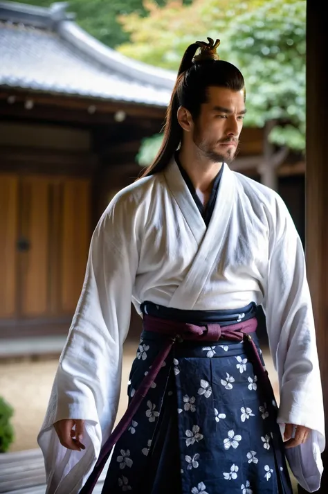 Ronin, Long Hair, In the same way, boy, Two-Way, Iris, shabby body, Hakama,白いHakama,Shinsengumi,solo