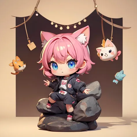 a chibi cat outfit rock