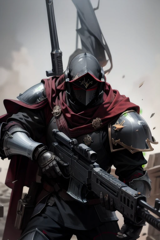 (Black Templar, Full Armor:1.15), universal, break, (heavy weapons, Wooden furniture, Gatling Gun, Assault rifle, Pistol, Antique Firearms, Flamethrower, Gun pointed up, Point the gun down, Bolt Action, Small machine gun, Rifle in one hand:0.75),, masterpi...