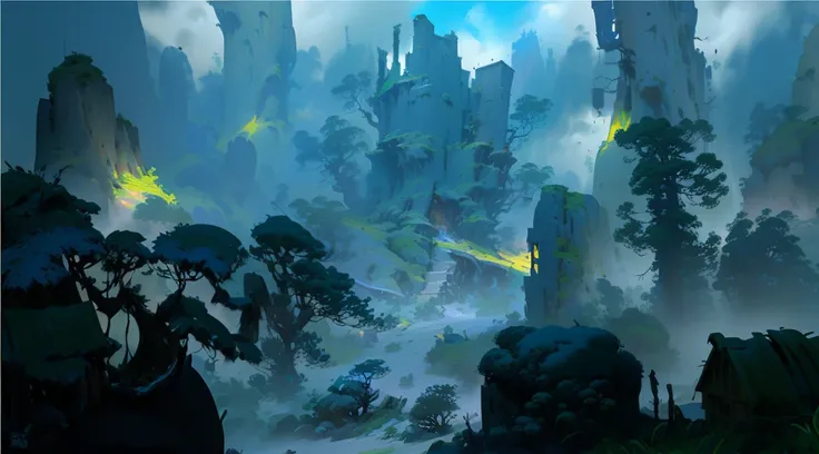 4K HD CGhub Scene Master has a picture of a fantasy world scene, Avatar Landscape, matte painting arcane Dota pixar, Dota! matte painting Concept Art, Dota matte painting Concept Art, Concept Art amazing atmosphere, Game Art Painting, amazing! Concept Art,...