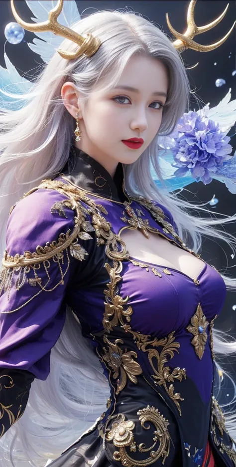 best quality, tmasterpiece,Ultra-high resolution,Clear face,（Reality：1.4），ferpect lighting，(upper body shot), (photorealistic:1.50), anime wallpaper, Guviz style artwork, cover-up fantasy up to magic , by Yang J, Guviz, beautiful artwork illustration, beau...