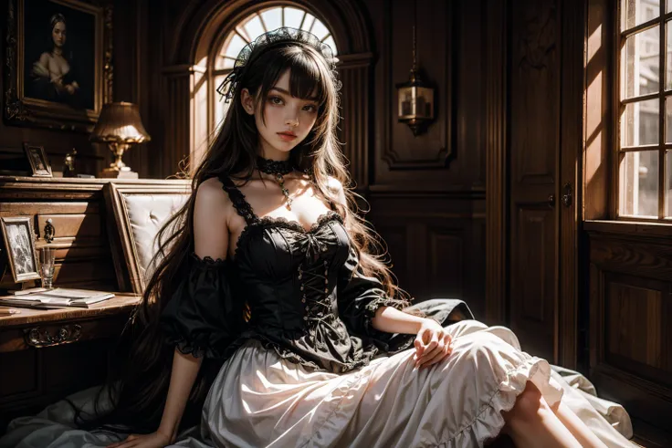 20s girls, ultra-realistic photography, wide angle, a treasure trove of artistic sense, gothic lolita fashion, pastel color: 0.6, surrealism: 1.1, high contrast, high quality, high resolution 32k, super detailed, wallpaper, captivating and attractive outfi...