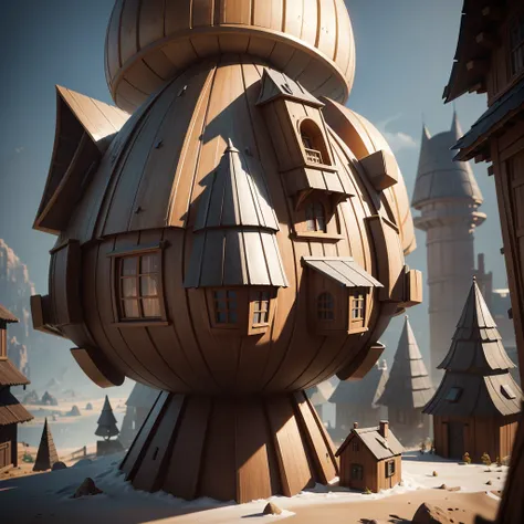 a close-up of a house made from a giant helmet, Stylized 3D rendering, polycount contest winner, Stylized 3D rendering, roland zilvinskis 3d render arte, 3d stylized, 3d game art, 3d game art, fantasy 3 d render, PBR estilizado, stylized concept art