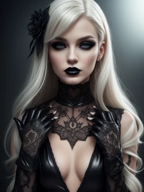 Insanely detailed photograph of a gorgeous vampire man, goth Renaissance, long voluminous white hair, intricate white  eyes, fantastical, vampire, ethereal, hyperdetailed, 32k resolution, dynamic lighting, hyperdetailed, intricately detailed, trending on A...