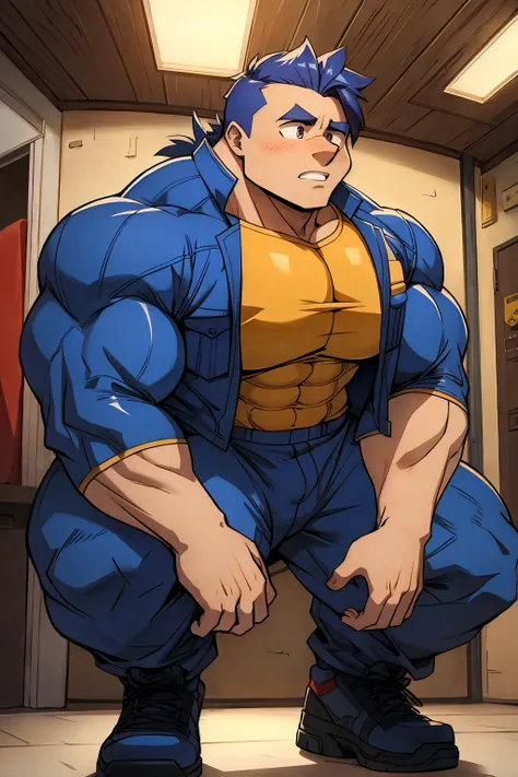 huge muscles,cramped clothes,young boy,