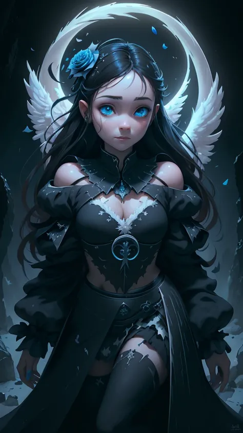 (La mejor calidad,A high resolution,Ultra - detallado,actual),Ariana Grande, (BREAK white_angel with white further wing:1.4) , light halo,white tone color,(BREAK black_angel with black further wing:1.4 ) ,dark halo,black tone color,solo, (((((split theme:1...