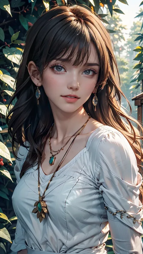 mj3d style,3dmm,3d,(masterpiece, Highest quality:1.1), Ghibli style, Mr. Miss. (mononoke hime), One girl, Bracelet, bangs, Black Hair, black undershirt, chest, Cape, Circlet, Earrings, Face Paint, Floating Hair, forest, fur Cape, Green Eyes, jewelry, View ...