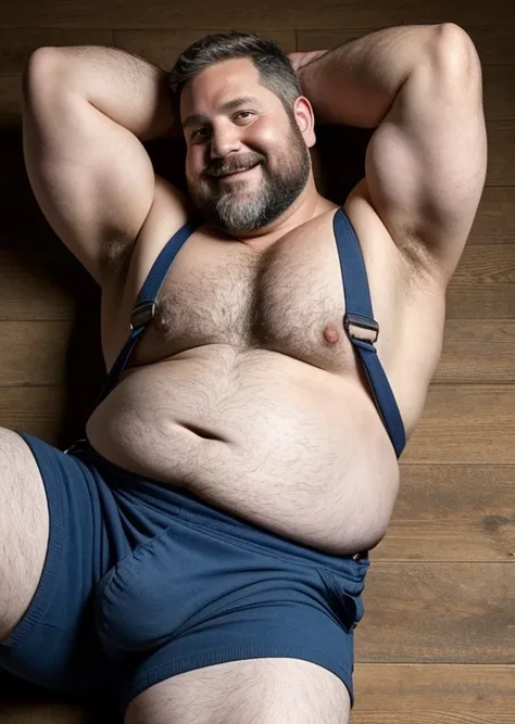 (handsome mature man plump chubby morbid extremely thick thighs bulging belly fat), older man, gray hair, white man, wearing , hairy chest, hairy belly,
mechanic overalls, bare overalls, gloves, , bulge, detailed glade on clothing, (fat and corpulent: 1.3)...