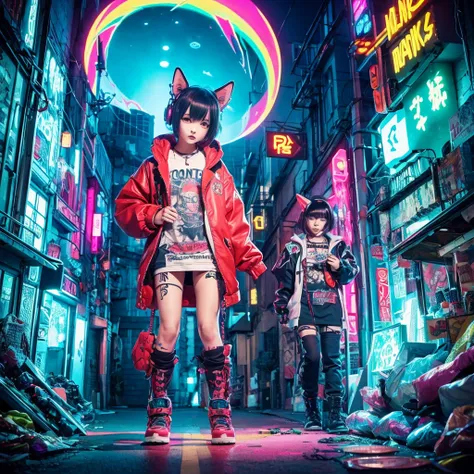 Cute,monster,cyber punk,psychedelic,psycho,anime,full body,gang,tattoo,drug,crack,cute,