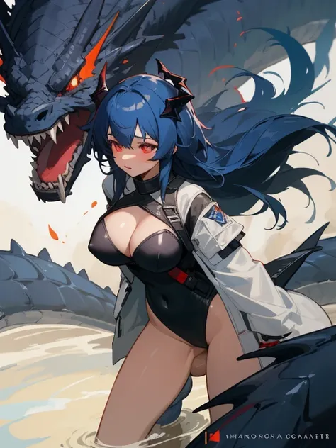 ((Highest quality)), ((masterpiece)), ((detailed)),(nsfw)(One Girl)
(Arknights Wind)
pool
sex in heat black dragon
(huge very bigger dragon black penis)


( leotard )
bluehair,Red Eye,,Long Hair,
(Hot and glowing skin) 　