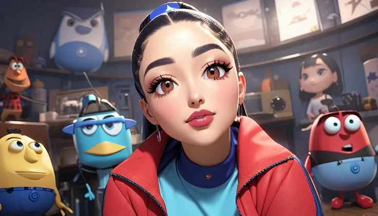 3D image, jorja Smith, in the style of Pixar