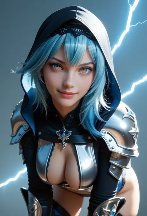 score_9, score_8_up, score_7_up,
eula wearing ez1o armor,blue hair,
hood up, leaning forward,
looking at viewer, light enigmatic smile,
low lightning, backlighting,
 