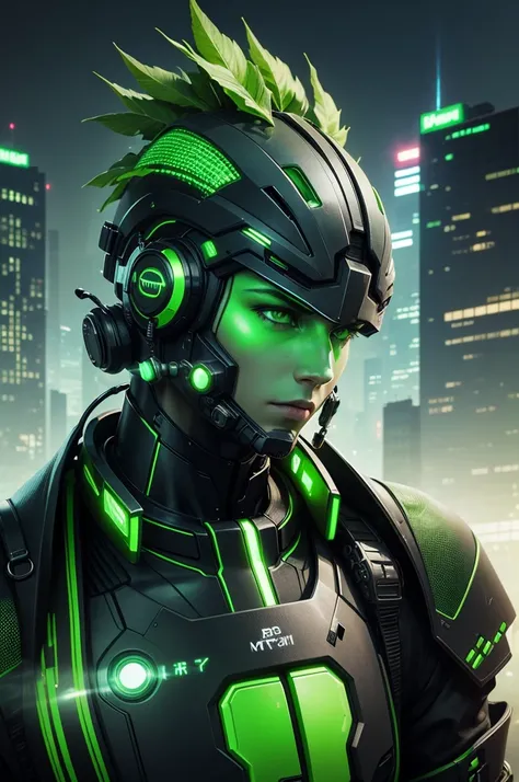 green , night , city , not human , cyber punk , Mordant knowledge