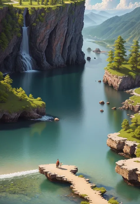 landscape,water,(extremely detailed CG unity 8k wallpaper), most beautiful artwork in the world,professional majestic oil painting,intricate, High Detail, Sharp focus, dramatic, photorealistic painting art