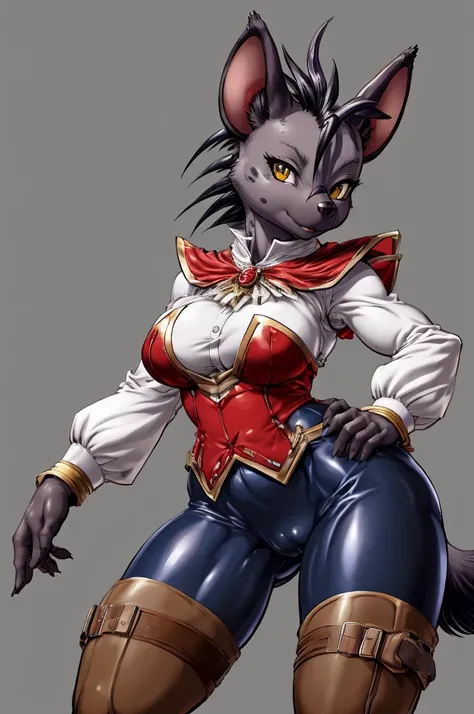 hyena, furry female anthro,HD,sharp,beautiful and detailed,woman ((anthro)),1girl,Milf, mature woman,(look at viewer) ,(perfect eyes),by dr comet,by pochincoff, by jlullaby,by kingbang,by obui,by ZeroQrisu,by sparrow,by gmeen,yellow eyes,standing,hunter ou...