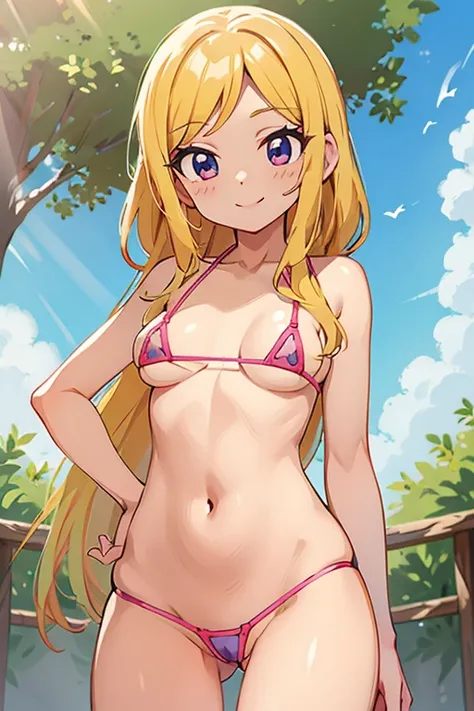 Aikatsu,Micro Bikini,slender,Small breasts,Teenage,smile,NSFW