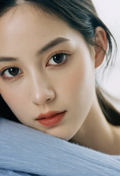 xxmixgirl, Upper body of a beautiful cute long and slender slimmed face Japanese girl, happy smiling, still from the film, ((young Marion Cotillard face : 1.2)), ((young Anne Hathaway face: 1.0)), top shot, portrait photo of a cute 25 years old girl, looks...