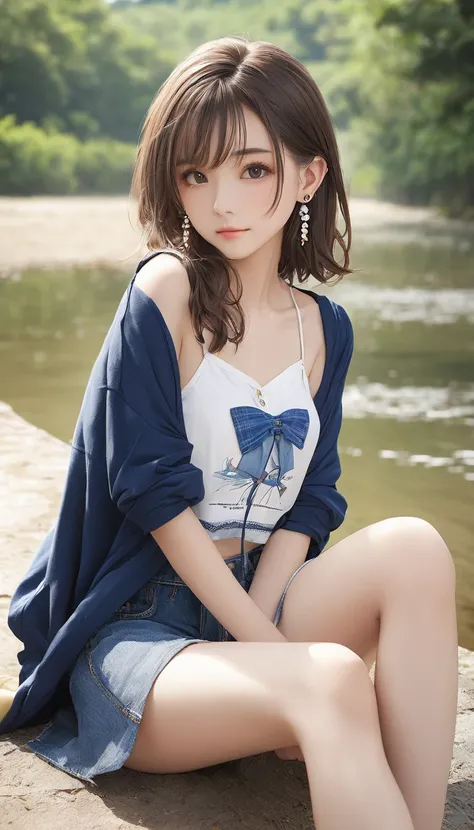 (masterpiece, Highest quality:1.2), One Girl, alone,Bony body、15 years old、Earringagical girl clothes 