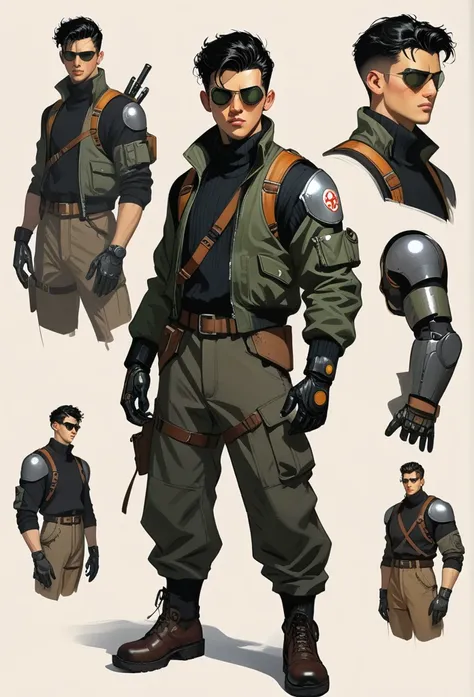 score_9, score_8_up, score_7_up,BREAK
 conceptart,1boy, solo, portrait of a young man, sunken eyes, handsome, straps, bomber jacket, turtleneck sweater, black cargo pants, armpit holster, makeshift pauldrons, makeshift greaves, dieselpunk technology, magic...