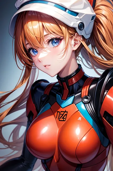 (Highest quality, High resolution:1.2), 1 girl, Fine and beautiful eyes,EVA Asuka、Soryu Asuka Langley、Thick and beautiful lips, Highly detailed eyes and face, Long eyelashes, Moderate:Oil, Bright colors, High resolution, Studio Lighting, Ultra-fine paintin...