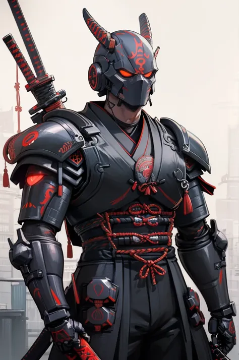 araffe dressed in a black suit holding a sword and a sword, cyborg samurai, cyber japan samurai armor, cyberpunk samurai, very beautiful cyberpunk samurai, full samurai armor spiderman, bio - mechanical ninja samurai, portrait of a cyberpunk samurai, cyber...