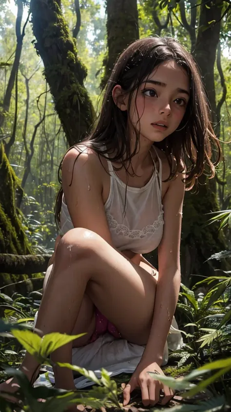 15 year old girls, in the forest , smoking cannabis, wet their panties with desire , sex