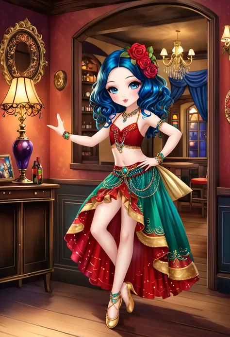 (((in style of jasmine becket-griffith, full-length portrait of a dancer in a living room))), 1girl, stunning young dancer, gyps...