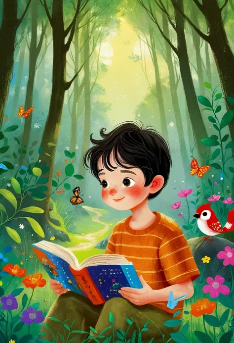 Pastel Art Illustration：Portrait of a little boy in the forest。 梅青 的Storybook illustration, devianart contest winners, Concept Art, Children&#39;s Book Illustrations, Children&#39;s Book Illustrations, Children&#39;s Book Illustrations, Children&#39;s Book...