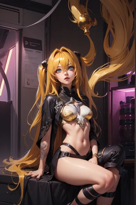 1girl,   golden_darkness, long hair, very long hair, two side up, hair ornament, medium breasts, hair intakes, hair between eyes, golden_darkness, long hair, very long hair, two side up, ((golden hairs:1.5)),
BREAK (masterpiece:1.2), best quality, high res...