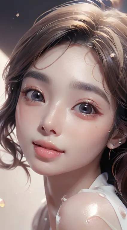 Highest quality, White skin, Real human skin, (detailed), Oval Face, pore, Ultra-high resolution, (8k, RAW Photos, Realistic: 1.4), One Girl, slim, (Gentle, goddess-like eyes) happiness: 1.2), (Lip gloss, eyelash, Gloss Face, Highest quality, Ultra-high re...