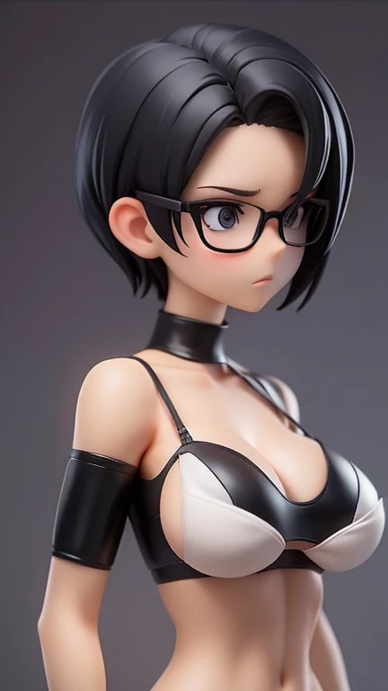 Cool woman,Sharp,boyish,The forehead is visible,Married Woman,whole body,Character portrait,Short Hair,Short Hair,Very Short Hair,slender,Slender,naked,skin,tits,skin露出,Black Hair,Big Breasts,Large Breasts,Wear glasses,,Watching the audience,Facing the scr...