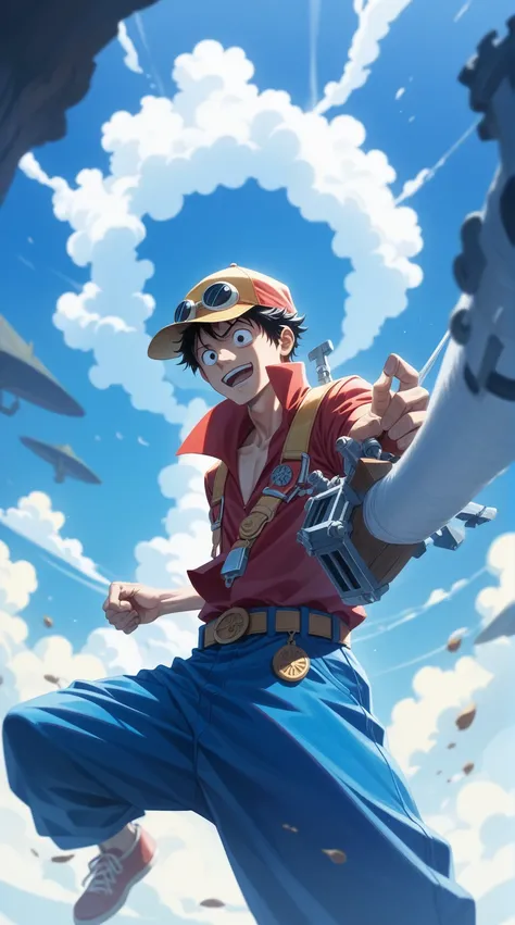 un personnage de dessin animé avec des cheveux bleus et un visage blanc, from une pièce, Luffy gear 5, Luffy (une pièce, fond d&#39;écran animé, pouvoirs du feu bleu, dieu légendaire tenant une lance, monkey d Luffy, oeuvre épique d&#39;anime, Luffy, Art a...