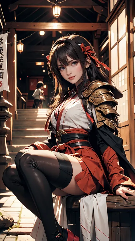 art：your feet, Teenage girl in black knight armor, Angry smile, Kyoto Animation style from the 2010s, 公式art, ((((Black Hair)), Haruhi Suzumiya&#39;s Eyes, Haruhi Suzumiya&#39;s Face)), Beautiful symmetrical face, ponytail, In a medieval European castle on ...