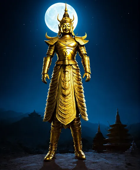 At night, I dreamed of a god wearing golden armor, holding a golden armor in his left hand and a stupa in his right hand. He was followed by more than ten people with strange and terrifying appearances. He came forward and said, "I am the Great King Vaisra...