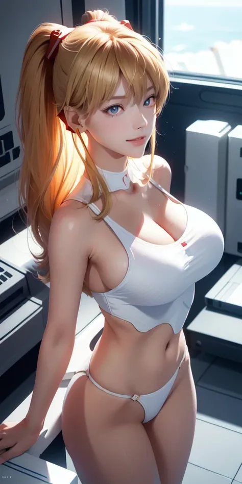 (俯瞰shape),Dynamic Angle,Very detailed, shape, close, straight, One Girl, 
 ((Soryu Asuka Langley, Interface Headset, blonde)),Her eyes shone like dream-like stars,(Glowing Eyes:1.233),(Beautiful and detailed:1.1),(Expressionless,Mouth closed),(Are standing...