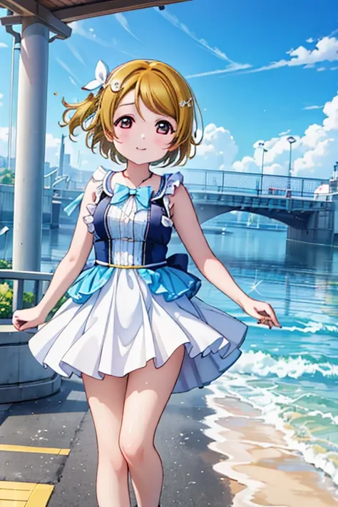 (Highest quality、Masterpiece ∶1.2)、One Girl、alone、anime、animeScreencap、Ray Tracing、Global Illumination、ultra hi resolution picture、Bright colors、Depth of written boundary、Outdoor、whole body、cute、Hanayo Koizumi