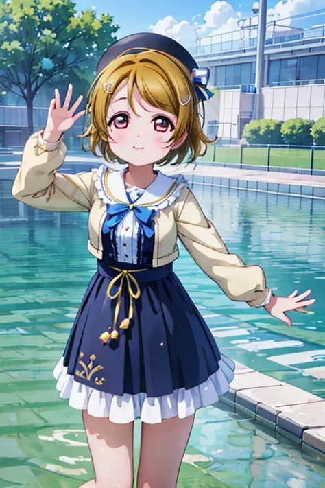 (Highest quality、Masterpiece ∶1.2)、One Girl、alone、anime、animeScreencap、Ray Tracing、Global Illumination、ultra hi resolution picture、Bright colors、Depth of written boundary、Outdoor、whole body、cute、Hanayo Koizumi