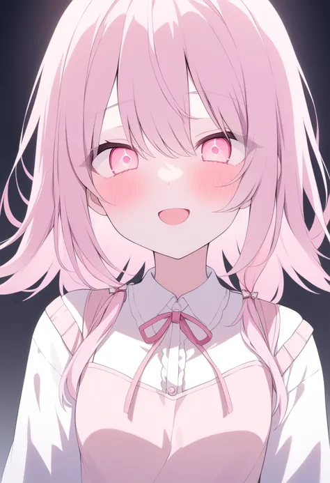 Yandere　♡eye　Light pink hair