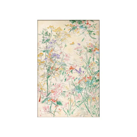 Abstract Chinese painting of flowers and plants，Wild brushstrokes，Oil painting effect，matisse