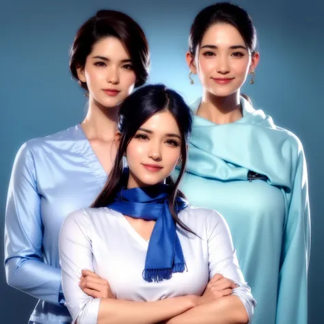 arafed woman in a white shirt and blue scarf standing with her arms crossed, doctor, h. kyoht luterman, faridah malik, protrait, full protrait, nursing, medical doctor, professional picture, hannah yata, zenra taliyah, serena malyon, (doctor), potrait, com...