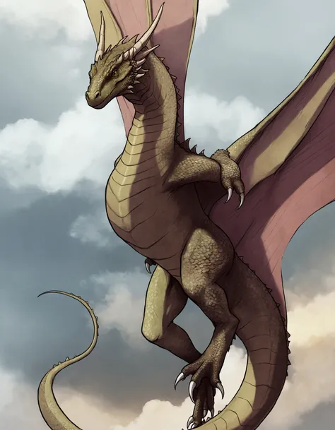 there is a dragon that is flying in the sky, wyvern, soft delicate draconic features, dragon art, anthro dragon art, dragon mawshot art, high quality colored sketch, d&d commision art dragon, but as an anthropomorphic dragon, anthropomorphic dragon, dragon...