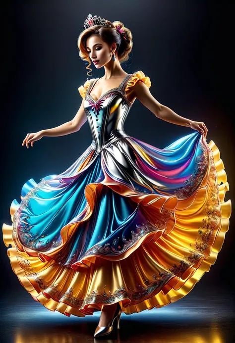 a ((liquid metal portrait: 1.5)) of woman ballroom dancer, a full body picture ((anatomically correct: 1.5)) ultra detailed face,  dynamic hair color, dynamic hair style, dynamic skin complexion, best detailed face, of a exquisite beautiful female ballroom...