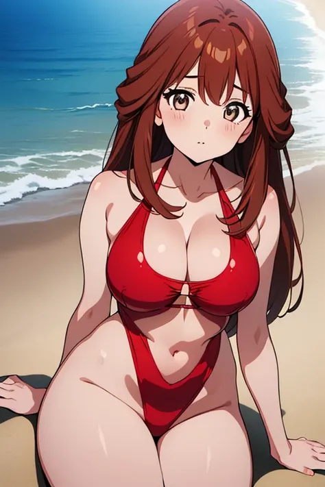 (masterpiece, top-quality, hight resolution:1.2), (anime screencap,1.5, anime-keyvisual), (ultra_detailed, 4k, UHD:1.2), (photorealistic, pixiv:1.3, the perfect body), (press breasts together:2.0, cowboy shot, sitting), kawai_iyona, brown eyes, brown hair,...