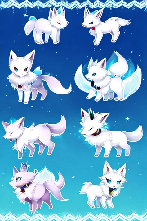 Arctic fox Pokémon and its fusions 