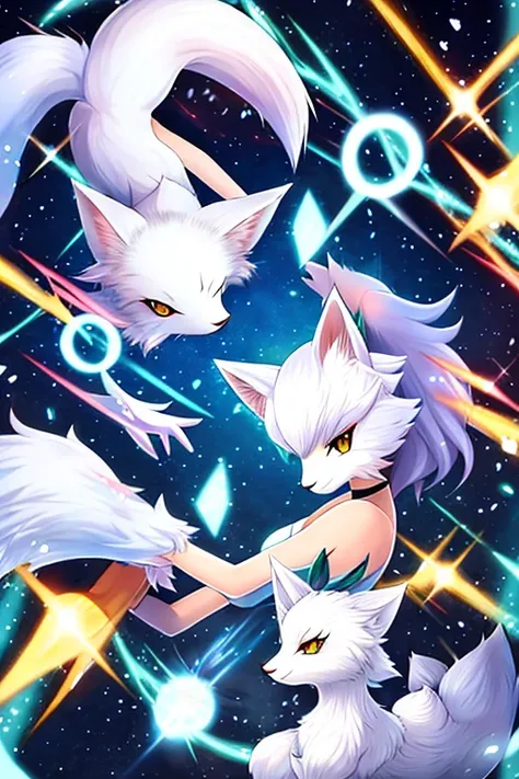 Arctic fox Pokémon and its fusions 