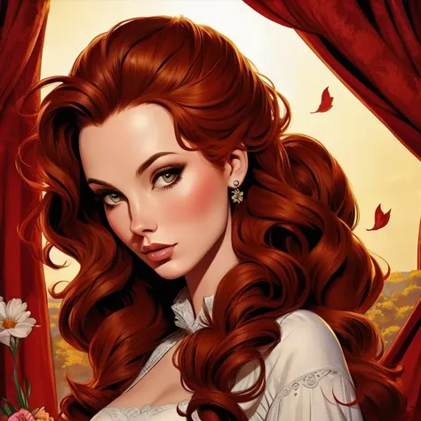 (work of art),(best qualityer), illustration, (fancy:1.4), witch, cut-ine detailed digital art, beautiful  face, chestnut hair, ...