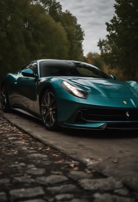 Chocolate cookies with Nutella, fat cookies, plumpness, in a cloth on the hood of a Ferrari, cookies on the hood of a sports car, Depth of field, in the background a highway, professional Photo, he was the best photographer in the world, realisitic, 4K, ch...