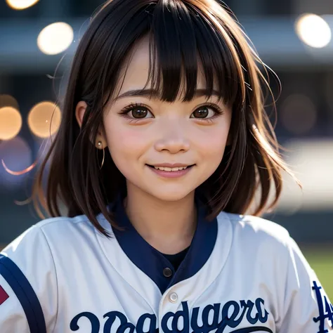 (ExtremelyDetailed ((Personification as a LittleGirl of (" LA Dodgers ")))) DelicateClothing Textures. High-level UltraDetailed Wallpaper, (8K TopQuality Masterpiece of CommercialPhoto), PerfectLighting, Absurd MysticSight Tyndall Effect Scattering (Studio...