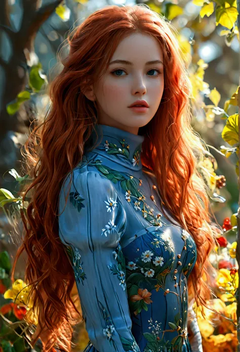 (full body shot:1.7) photorealistic image of a (standing pose:1.3) woman, ultra realistic, photography, long red hair, girl, 24 years old, hourglass figure, perfect body, natural medium breasts, 1girl,sexy pose,best quality,masterpiece,illustration,an extr...