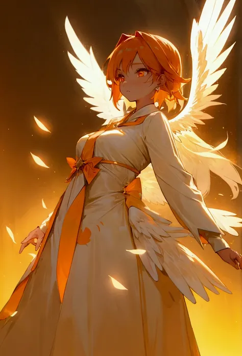 Female Adult, Angel Wings, Dress, Orange eyes